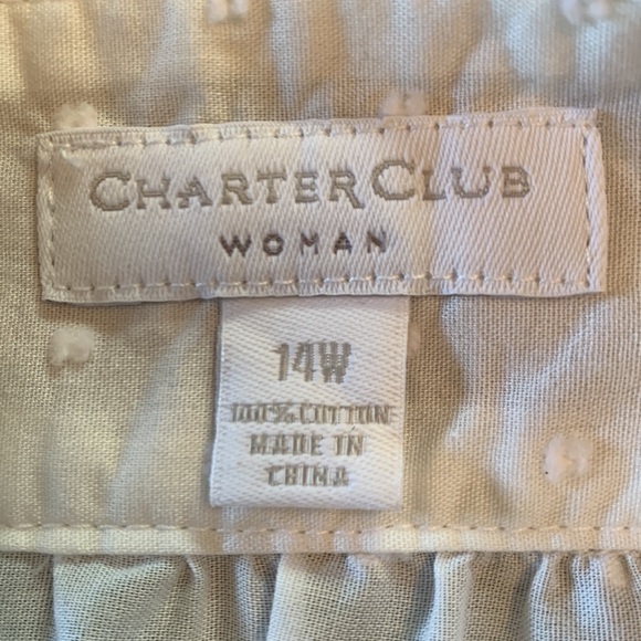 Charter Club Woman 100% Cotton Peasant Blouse - Picture 5 of 5